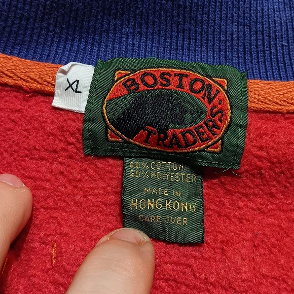 Vintage Boston Trader polo Sweatshirt, XL, Red Blue Green, Great condition - Picture 3 of 5